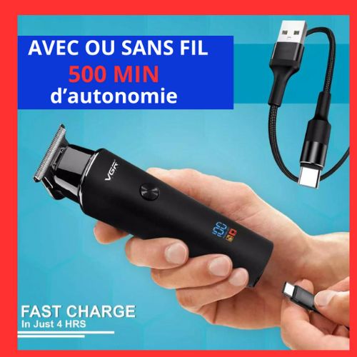 Partagez ce produit    VGR Tondeuse à Cheveux Rechargeable VGR Grande Autonomie 500 Min 2000 MAh