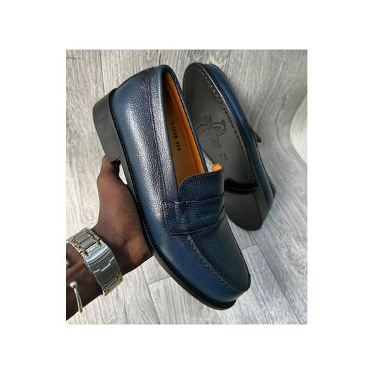 Mocassin En Cuir Pour Homme - Bleu